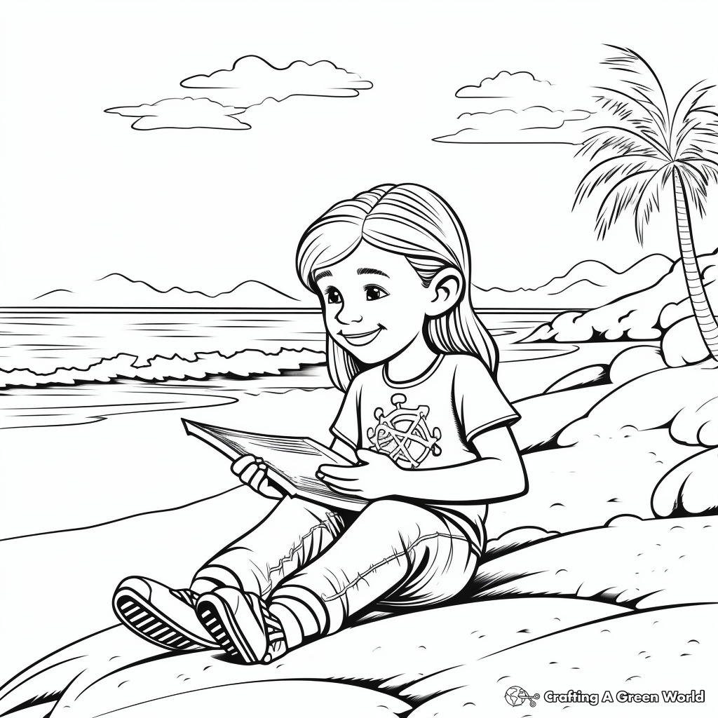 Peaceful Beach Safety Coloring Pages 4