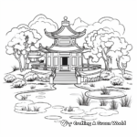 Peaceful Chinese Garden Coloring Pages 3