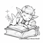 Peaceful Elf on the Shelf Sleeping Coloring Pages 1