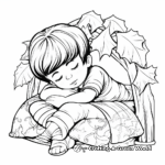Peaceful Elf on the Shelf Sleeping Coloring Pages 3