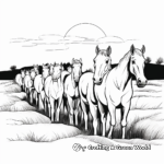 Peaceful Evening Horse Herd Coloring Pages 2