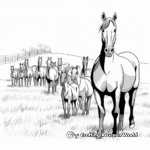 Peaceful Evening Horse Herd Coloring Pages 3