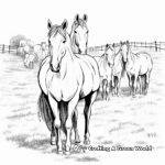 Peaceful Evening Horse Herd Coloring Pages 4
