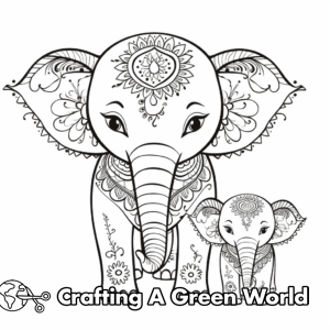 Henna Elephant Coloring Pages - Free &amp; Printable!