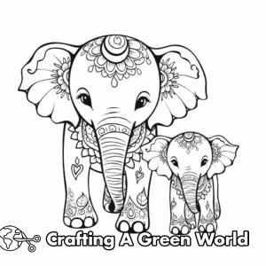 Henna Elephant Coloring Pages - Free &amp; Printable!