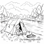 Peaceful Lakeside Camping Coloring Pages 2