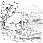 Peaceful Lakeside Camping Coloring Pages 3