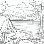 Peaceful Lakeside Camping Coloring Pages 4