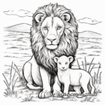 Peaceful Lion and Lamb Coloring Page 2