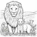 Peaceful Lion and Lamb Coloring Page 3