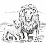 Peaceful Lion and Lamb Coloring Page 4