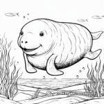 Peaceful Manatee Coloring Pages 1