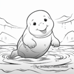 Peaceful Manatee Coloring Pages 2