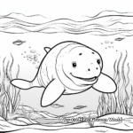 Peaceful Manatee Coloring Pages 4