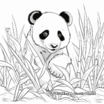 Peaceful Panda in Bamboo Forest Coloring Pages 1