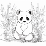 Peaceful Panda in Bamboo Forest Coloring Pages 3