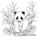 Peaceful Panda in Bamboo Forest Coloring Pages 4