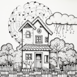 Peaceful Rainy Day at Home: Detailed Coloring Pages 2