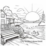 Peaceful Sunrise Scenes Coloring Pages for Adults 1
