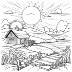 Peaceful Sunrise Scenes Coloring Pages for Adults 4