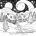 Peaceful Winter Nights: Starry Sky Coloring Pages 1