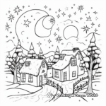 Peaceful Winter Nights: Starry Sky Coloring Pages 3