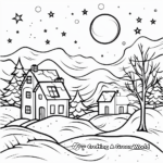 Peaceful Winter Nights: Starry Sky Coloring Pages 4