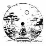 Peaceful Zen Garden Coloring Pages 1