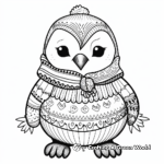 Penguin Wearing a Sweater Coloring Pages 1