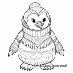 Penguin Wearing a Sweater Coloring Pages 2