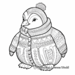 Penguin Wearing a Sweater Coloring Pages 3