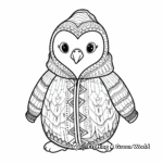 Penguin Wearing a Sweater Coloring Pages 4
