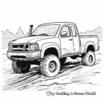 Pickup Truck in Mud Coloring Pages 2