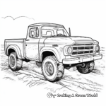 Pickup Truck in Mud Coloring Pages 3