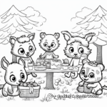 Picnic Party with Forest Animals Coloring Pages 4