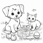 Picnic Puppies and Kittens Coloring Pages 3