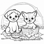 Picnic Puppies and Kittens Coloring Pages 4