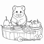 Picnic Scene: Hamster Enjoying its Food Coloring Pages 2