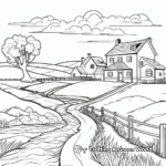 Picturesque Countryside Landscape Coloring Pages 1