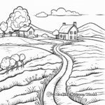Picturesque Countryside Landscape Coloring Pages 2