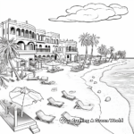 Picturesque Mexican Beach Scene Coloring Pages 1