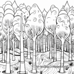Picturesque Snowy Forest Coloring Pages 1