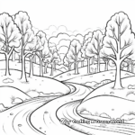 Picturesque Snowy Forest Coloring Pages 2