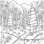 Picturesque Snowy Forest Coloring Pages 4