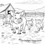 Pig Family Frolicking in Mud Coloring Pages 3