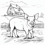 Pig in Mud: Farm-Scene Coloring Pages 1