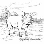 Pig in Mud: Farm-Scene Coloring Pages 2