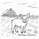 Pig in Mud: Farm-Scene Coloring Pages 4