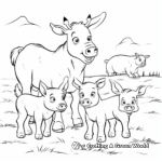 Piglet Family Coloring Pages: Sow, Boar and Piglets 2