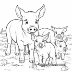 Piglet Family Coloring Pages: Sow, Boar and Piglets 3